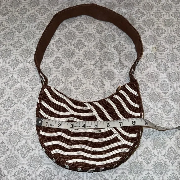 Anthropologie Crescent Beaded Shotkder Bag - Picture 10 of 14